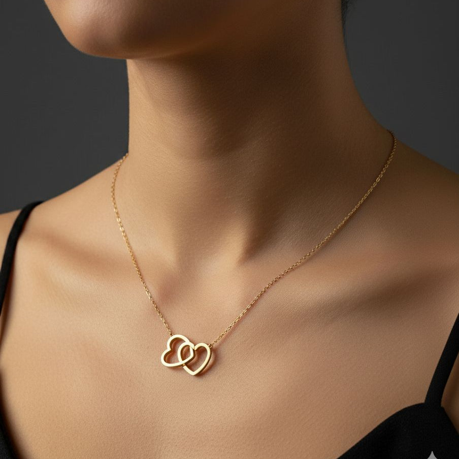 Collier double cœur