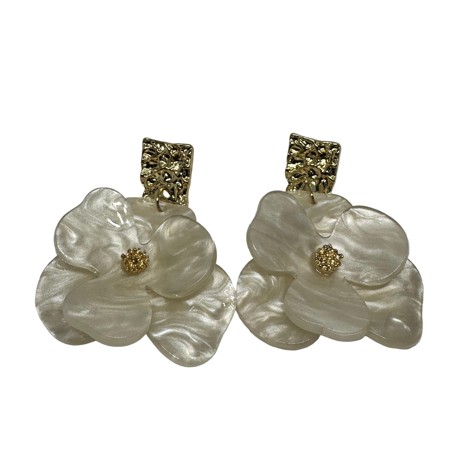 Boucles d’Oreilles Longues Pétales Ambre