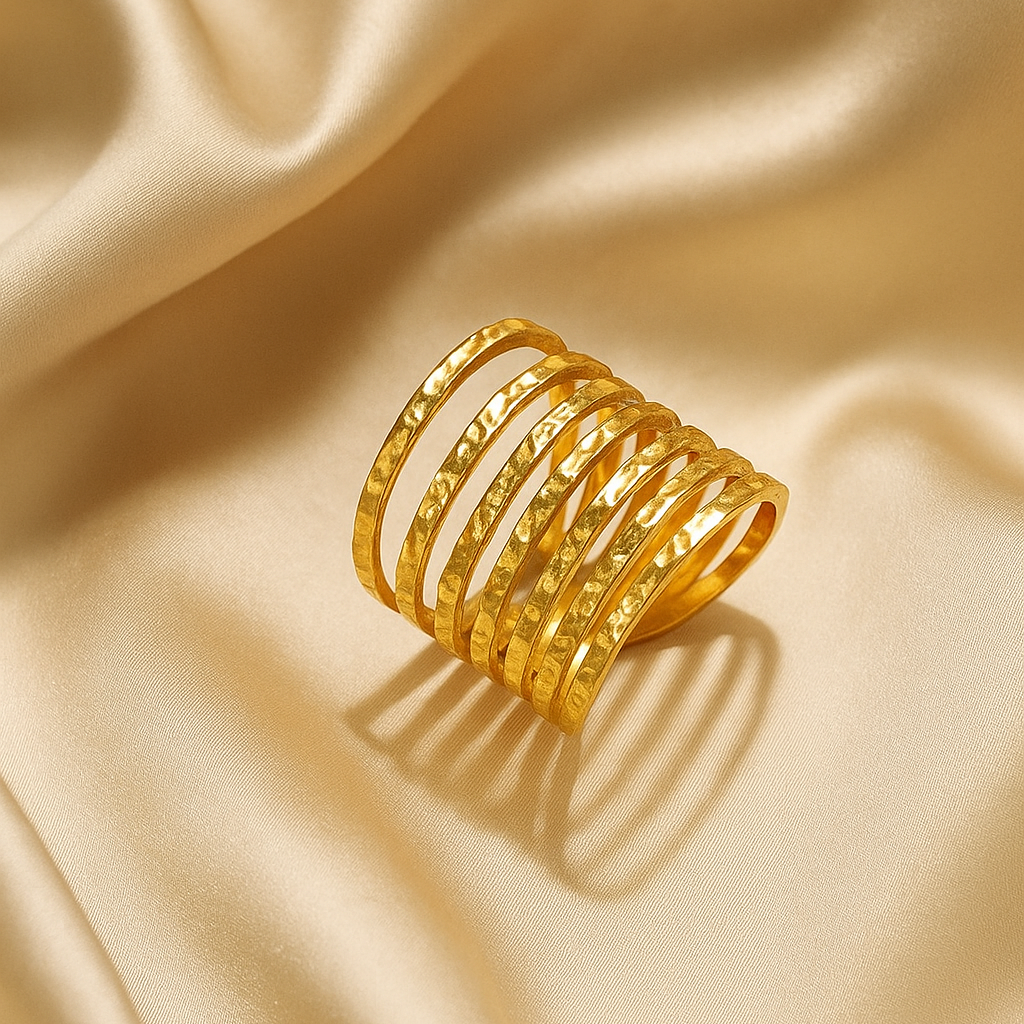 Bague Martelée Multi-Bandes