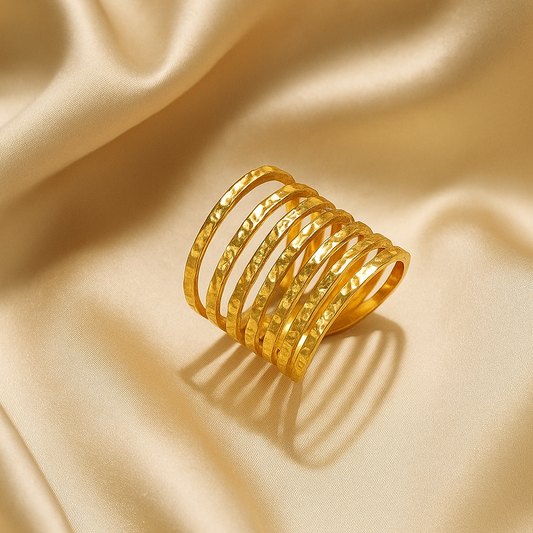 Bague Martelée Multi-Bandes