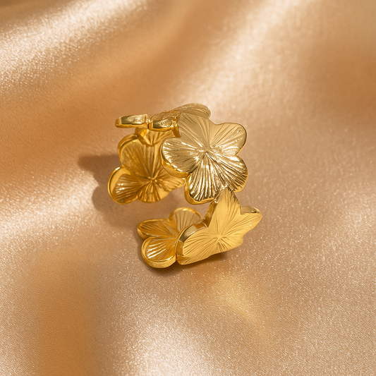 Bague rétro florale