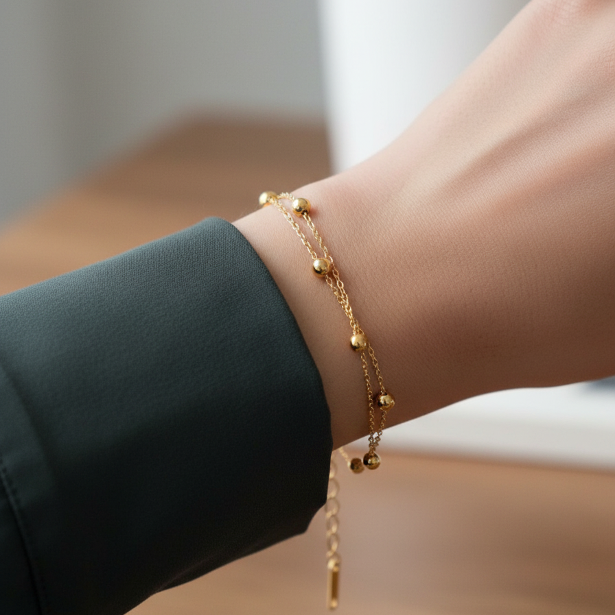 Bracelet Perles Dorées