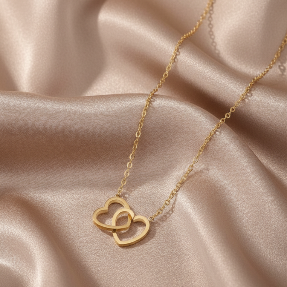 Collier double cœur