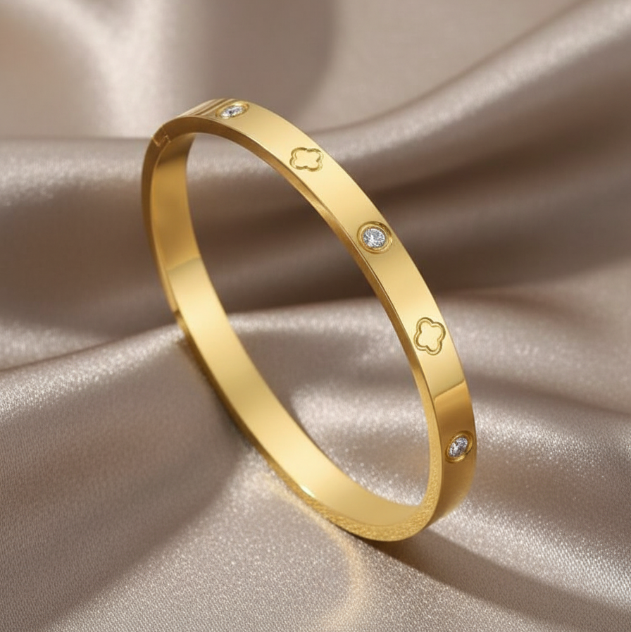 Bracelet Luxe Trèfle à Quatre Feuilles