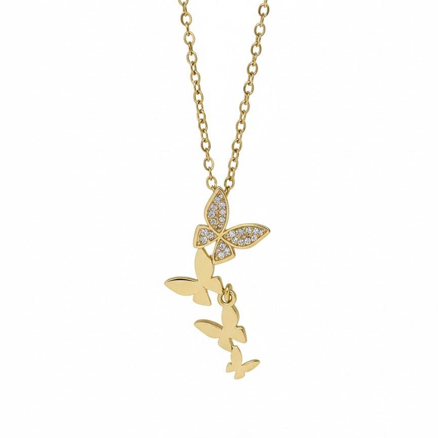 Collier papillon en acier inoxydable – Élégance féminine