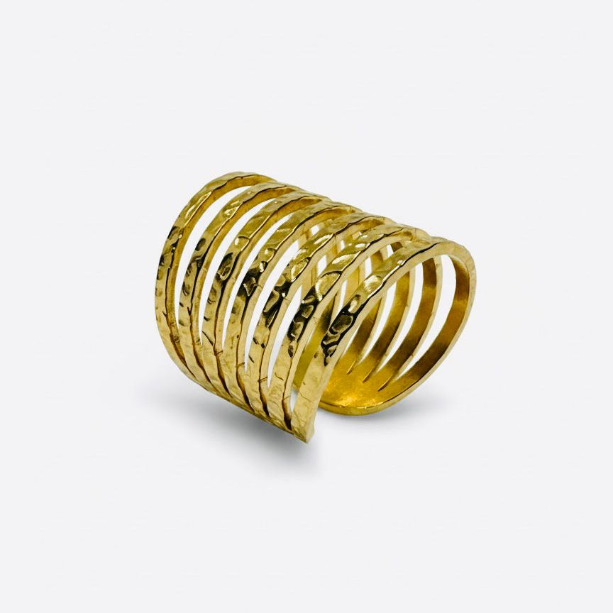 Bague Martelée Multi-Bandes